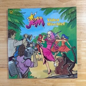 Jem and the Holograms Video Mischief Golden Book 1986 Vintage Childrens Book